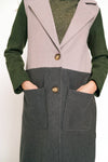 COLOR BLOCK LONG COAT