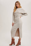ONE SHOULDER KNIT SWEATER DRESS