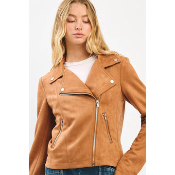 SUEDE MOTO BIKER JACKET