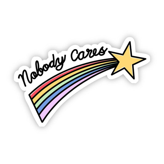NOBODY CARES SHOOTING STAR STICKER