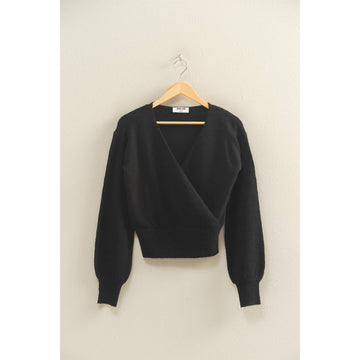 SURPLICE V NECK SWEATER