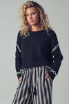BOLD CONTRAST STITCH KNIT SWEATER