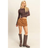 CAMEL SUEDE SKORT
