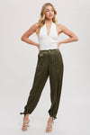 DRAWSTRING CARGO PANTS OLIVE