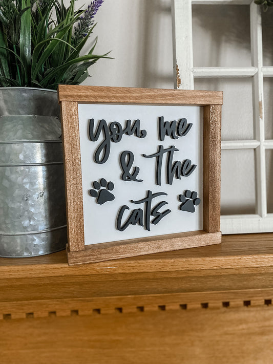 YOU, ME & CATS 9X9 FRAMED