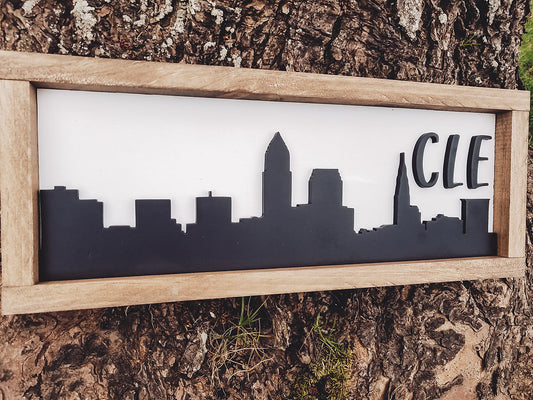CLE SKYLINE FRAMED