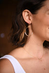 SEED BEAD HOOP EARRING