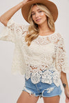 CROCHET LACE TOP NATURAL