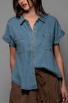 COLLAR DENIM SHIRT