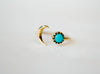 GEMSTONE SUN AND MOON OPEN BRASS RING