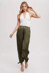 DRAWSTRING CARGO PANTS OLIVE