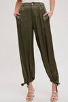 DRAWSTRING CARGO PANTS OLIVE