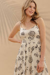 DOODLE PRINT MIDI DRESS