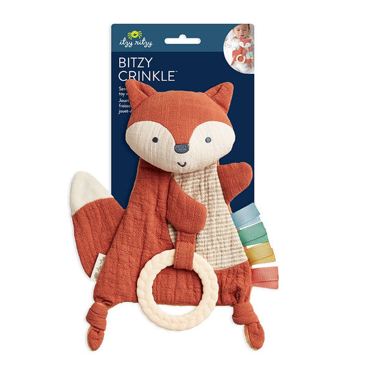 FOX CRINKLE TOY WITH TEETHER