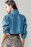 CROPPED DRAWSTRING DENIM JACKET