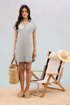 STRIPE CHAMBRAY MINI DRESS