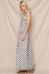 SLEEVELESS PRINTED MAXI DRESS WITH OPEN BACK DETAIL