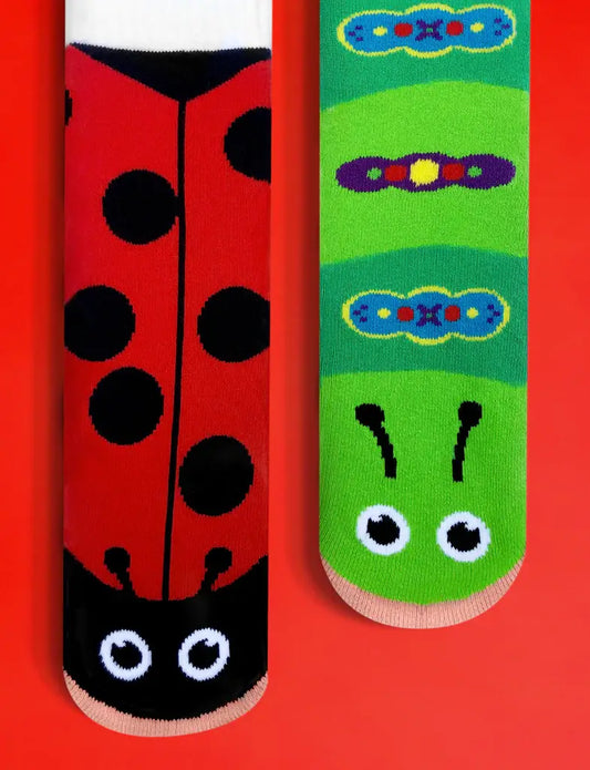 LADYBUG & CATERPILLAR FUN NON-SLIP KIDS SOCKS
