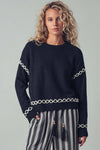 BOLD CONTRAST STITCH KNIT SWEATER