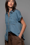 COLLAR DENIM SHIRT