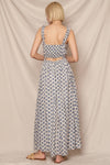 SLEEVELESS PRINTED MAXI DRESS WITH OPEN BACK DETAIL