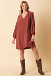 BALLOON LONG SLEEVE DRESS