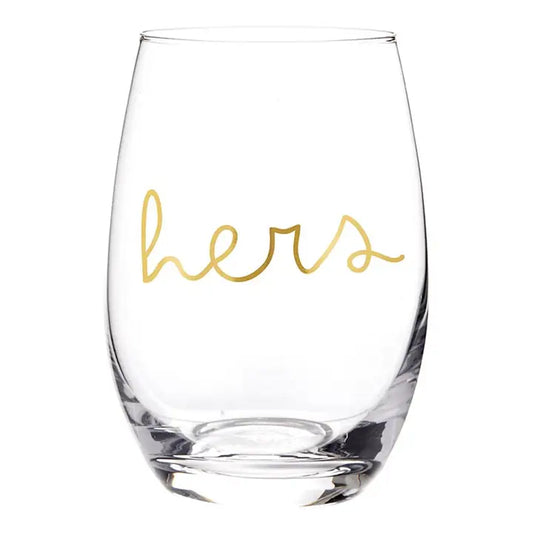HERS STEMLESS WINE GLASS