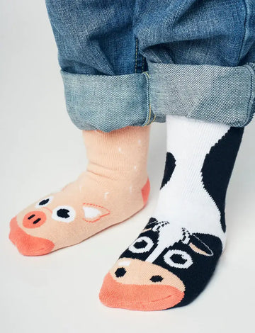 COW & PIG NON-SLIP KIDS SOCKS