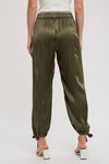 DRAWSTRING CARGO PANTS OLIVE