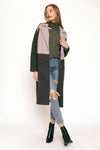 COLOR BLOCK LONG COAT