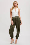 DRAWSTRING CARGO PANTS OLIVE