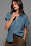 COLLAR DENIM SHIRT
