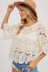 CROCHET LACE TOP NATURAL