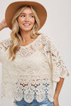 CROCHET LACE TOP NATURAL