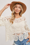 CROCHET LACE TOP NATURAL