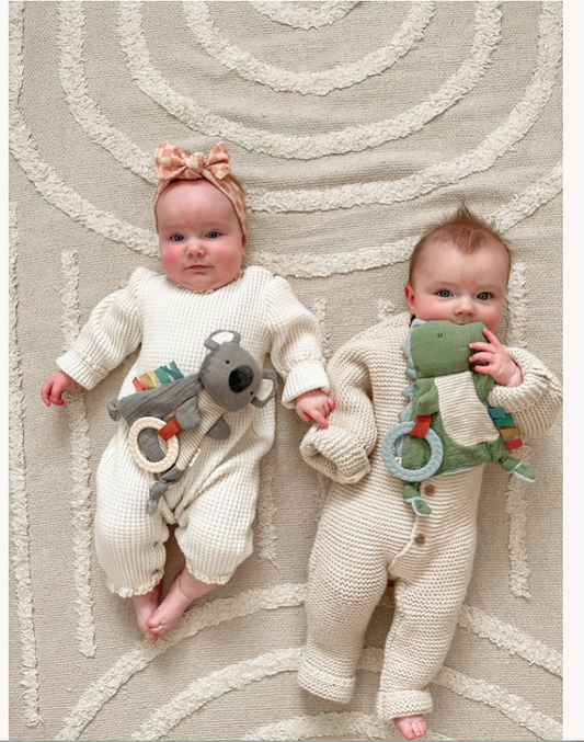 DINO CRINKLE TOY WITH TEETHER