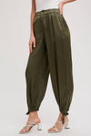DRAWSTRING CARGO PANTS OLIVE