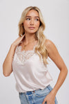 SILKY LACE TRIM CAMISOLE