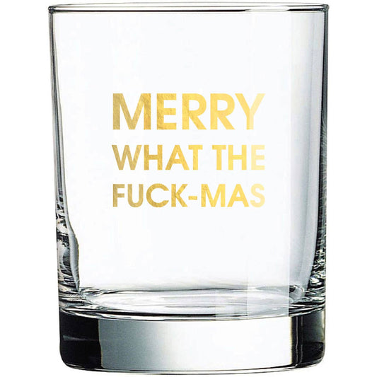 MERRY WTFMAS ROCKS GLASS