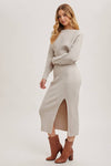 ONE SHOULDER KNIT SWEATER DRESS