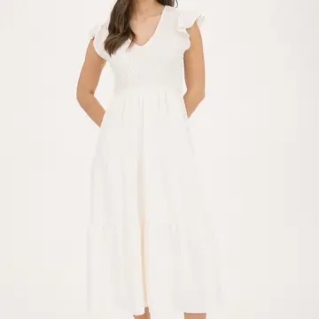 FLUTTER SLEEVE MAXI DRESS