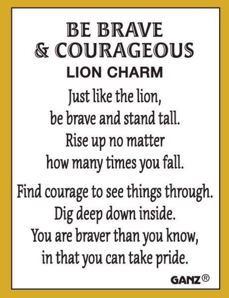 BRAVE & COURAGEOUS LION CHARM