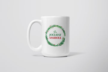 JOLLIEST ASSHOLE MUG (w/wreath)