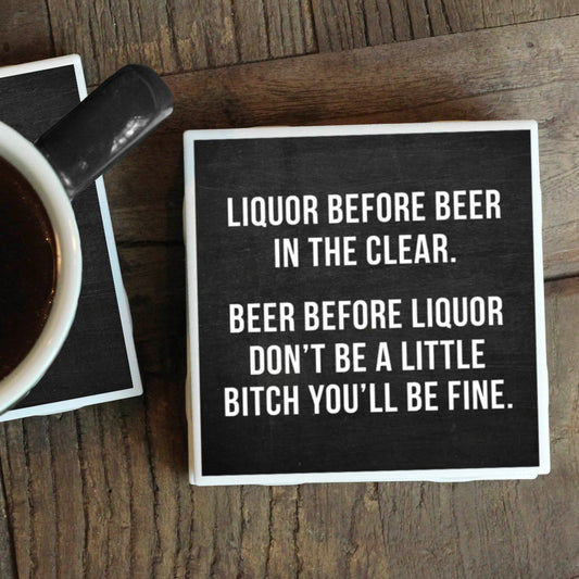 LIQUOR B-4 BEER COASTER