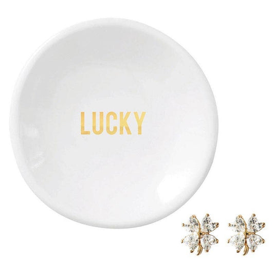 LUCKY RING DISH & EARRINGS