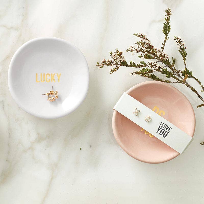 LUCKY RING DISH & EARRINGS