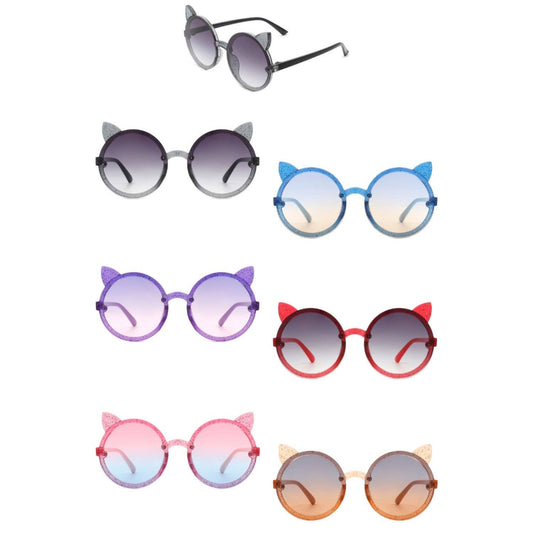 ROUND CAT EAR GLITTER SUNNIES