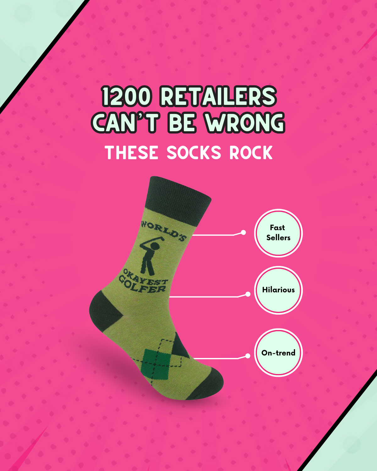 WORLD'S OKAYEST GOLFER SOCKS