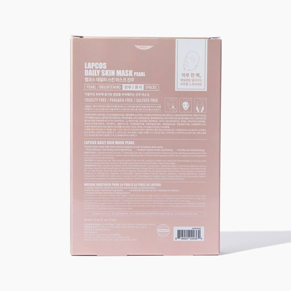 5-PACK PEARL DAILY SHEET MASKS