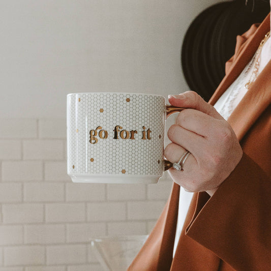 GO FOR IT GOLD TILE MUG